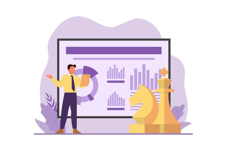 Business Presentation Flat Design Illustrationのイラスト素材