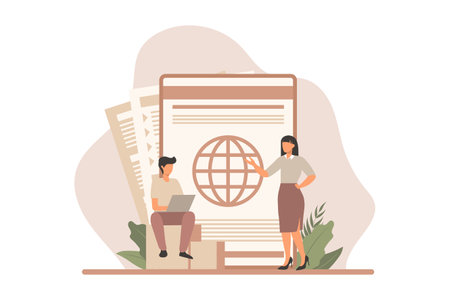 Business Presentation Flat Design Illustrationのイラスト素材