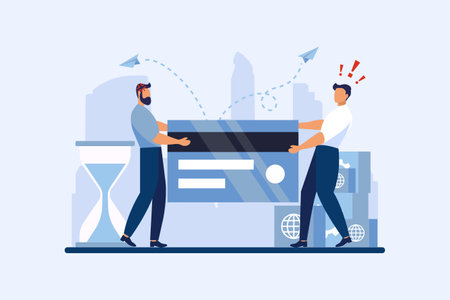 Business Cooperation Flat Design Illustrationのイラスト素材