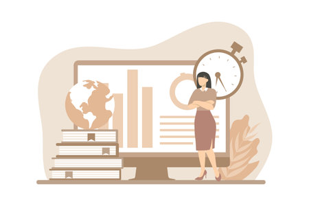 Business Presentation Flat Design Illustrationのイラスト素材