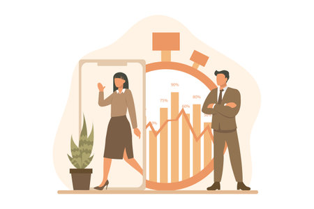 Business Analysis Flat Design Illustrationのイラスト素材