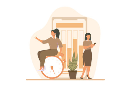 Business Analysis Flat Design Illustrationのイラスト素材