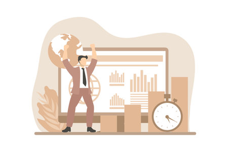 Business Analysis Flat Design Illustrationのイラスト素材