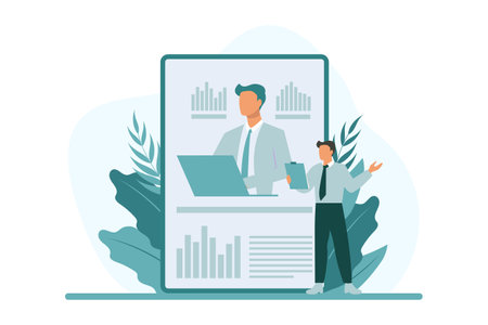 Business Presentation Flat Design Illustrationのイラスト素材