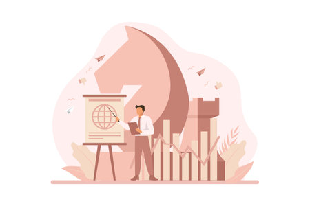 Business Presentation Flat Design Illustrationのイラスト素材