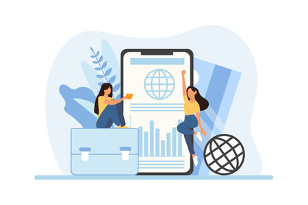 Business Discussion Flat Design Illustrationのイラスト素材