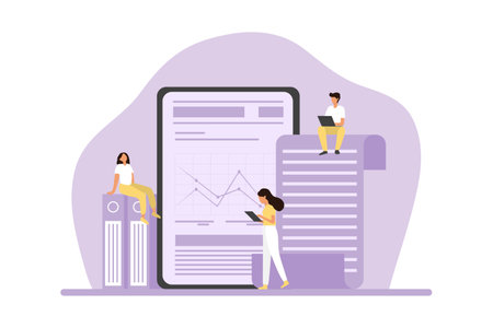 Business Analysis Flat Design Illustrationのイラスト素材