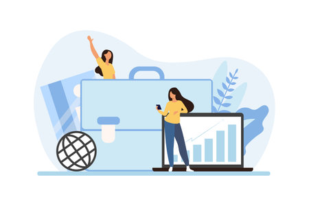 Business Presentation Flat Design Illustrationのイラスト素材