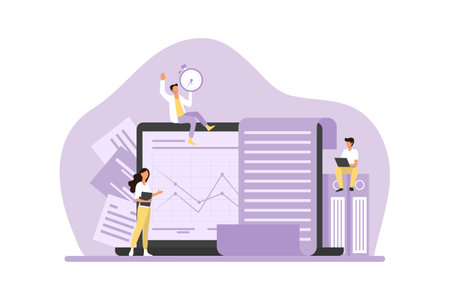 Business Analysis Flat Design Illustrationのイラスト素材