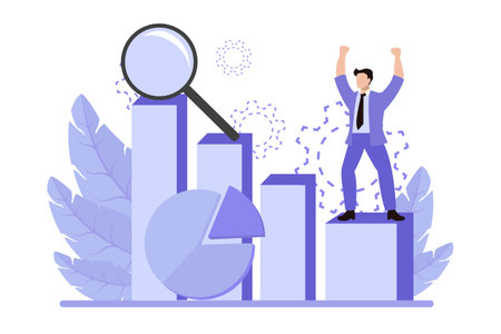 Business Analysis Flat Design Illustrationのイラスト素材