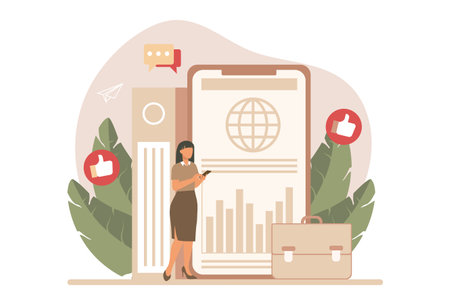 Business Presentation Flat Design Illustrationのイラスト素材