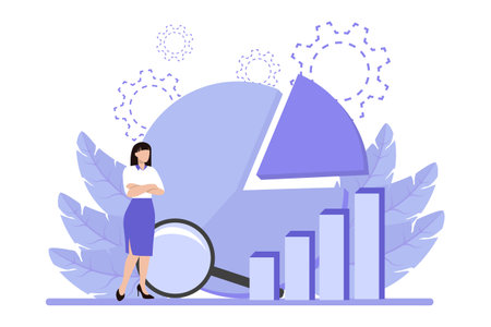 Business Analysis Flat Design Illustrationのイラスト素材