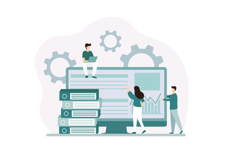 Business Discussion Flat Design Illustrationのイラスト素材