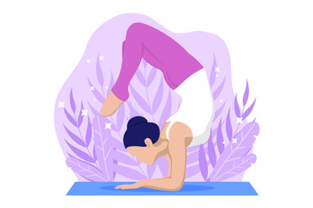 Yoga Activity Flat Design Illustrationのイラスト素材
