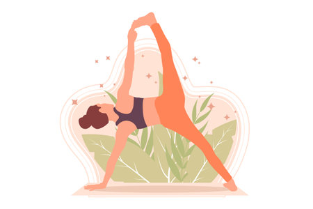 Yoga Activity Flat Design Illustrationのイラスト素材