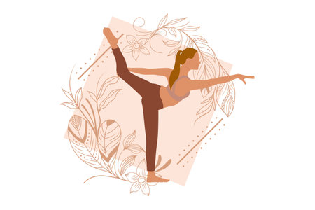 Yoga Exercise Flat Design Illustrationのイラスト素材