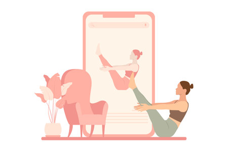 Yoga Activity Flat Design Illustrationのイラスト素材