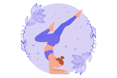 Yoga Exercise Flat Design Illustrationのイラスト素材