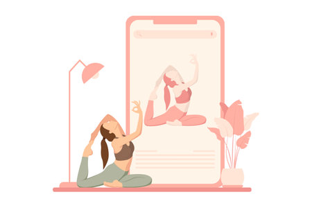 Yoga Activity Flat Design Illustrationのイラスト素材