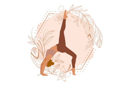 Yoga Exercise Flat Design Illustrationのイラスト素材