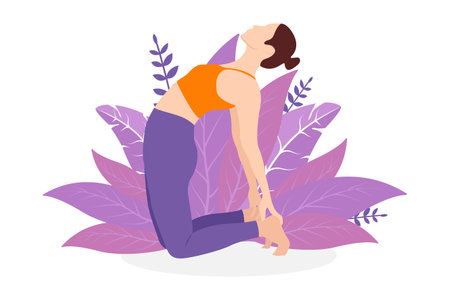 Yoga Exercise Flat Design Illustrationのイラスト素材