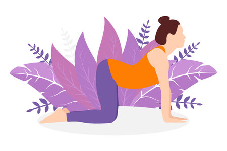 Yoga Activity Flat Design Illustrationのイラスト素材