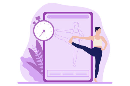 Yoga Exercise Flat Design Illustrationのイラスト素材