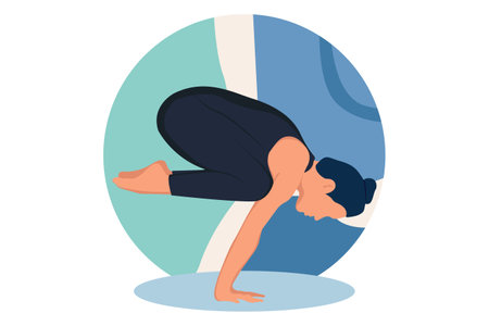 Yoga Activity Flat Design Illustrationのイラスト素材