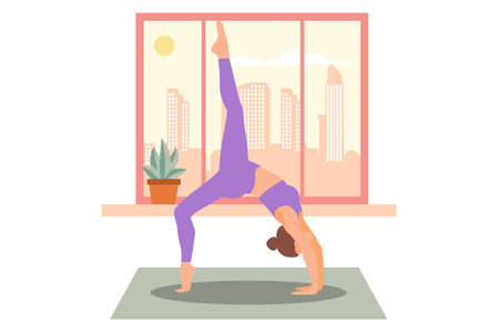 Yoga Activity Flat Design Illustrationのイラスト素材