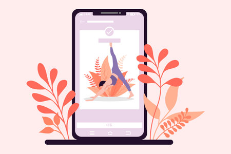 Yoga Activity Flat Design Illustrationのイラスト素材
