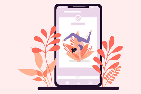 Yoga Exercise Flat Design Illustrationのイラスト素材