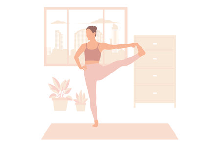 Yoga Activity Flat Design Illustrationのイラスト素材