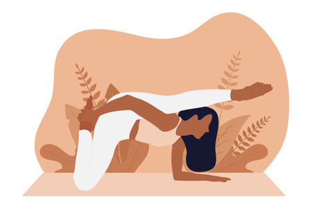 Yoga Activity Flat Design Illustrationのイラスト素材
