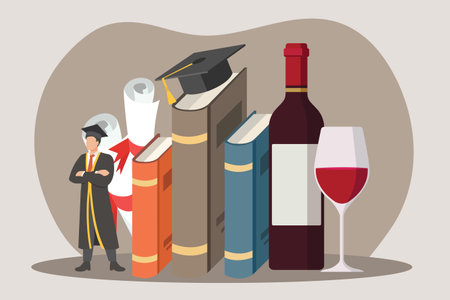 Graduation Day Flat Design Illustrationのイラスト素材