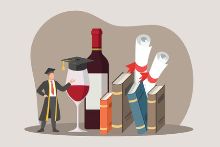 Graduation Day Flat Design Illustrationのイラスト素材