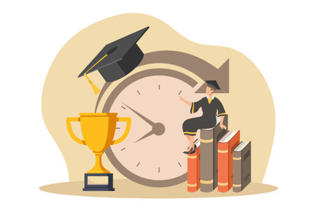 Graduation Day Flat Design Illustrationのイラスト素材