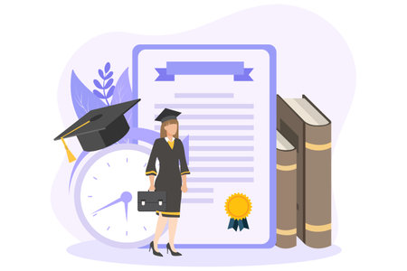 Graduation Day Flat Design Illustrationのイラスト素材