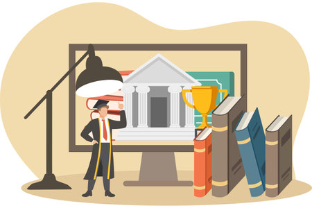 Graduation Day Flat Design Illustrationのイラスト素材