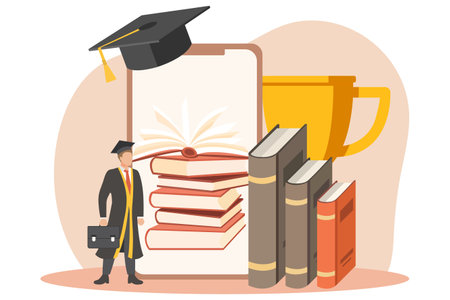 Graduation Day Flat Design Illustrationのイラスト素材