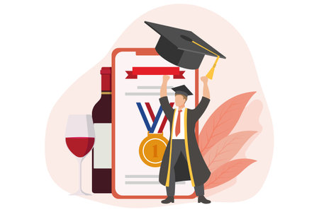 Graduation Day Flat Design Illustrationのイラスト素材
