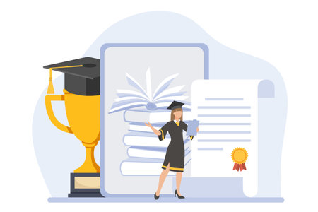 Graduation Day Flat Design Illustrationのイラスト素材