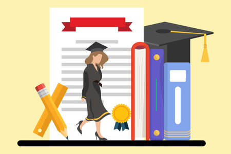 Graduation Day Flat Design Illustrationのイラスト素材