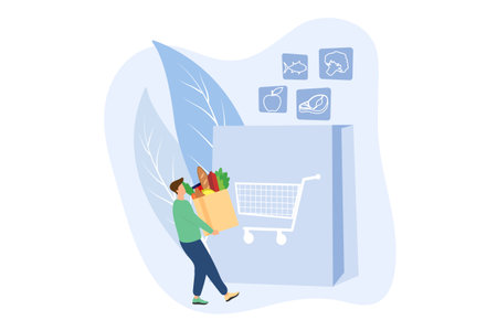 E Commerce Flat Design Illustrationのイラスト素材