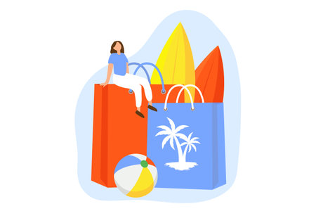 E Commerce Flat Design Illustrationのイラスト素材