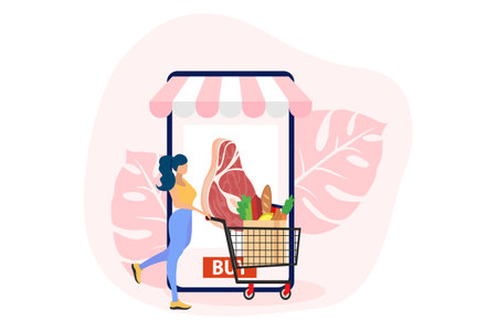 E Commerce Flat Design Illustrationのイラスト素材