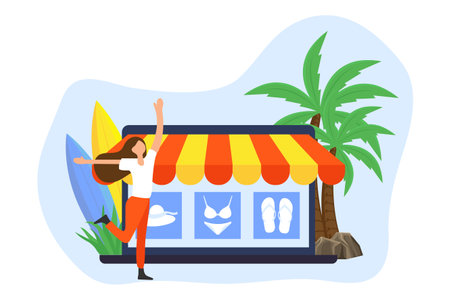 E Commerce Flat Design Illustrationのイラスト素材