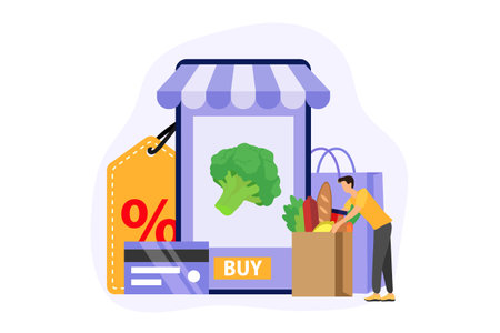 E Commerce Flat Design Illustrationのイラスト素材
