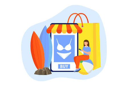 E Commerce Flat Design Illustrationのイラスト素材