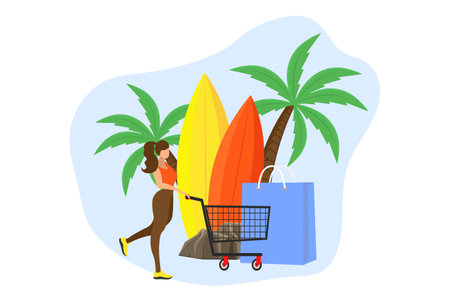 E Commerce Flat Design Illustrationのイラスト素材