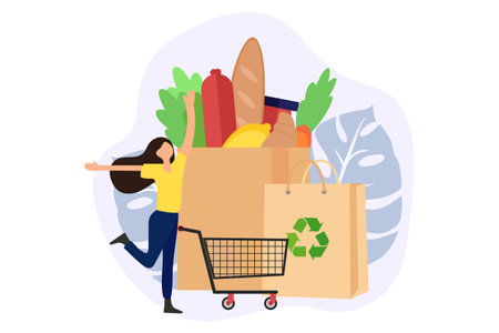 E Commerce Flat Design Illustrationのイラスト素材